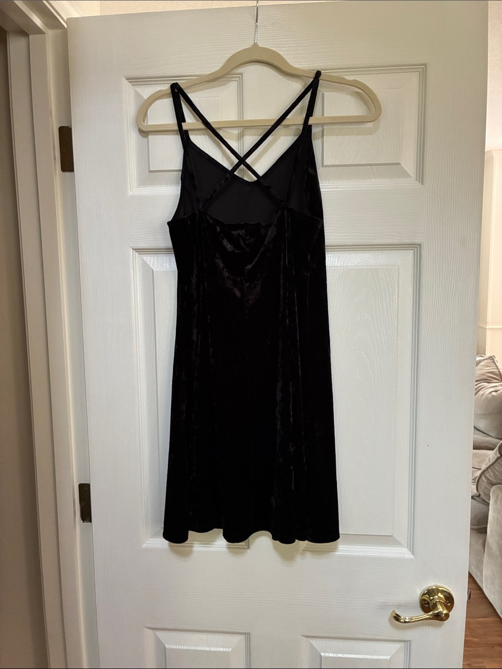 Black Velvet Strappy Dress - Picture 2 of 3